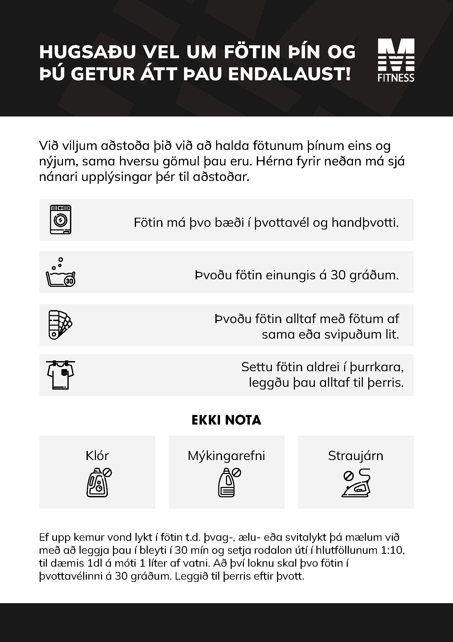 Þvottaleiðbeiningar