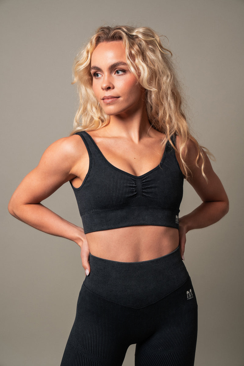 Sofia black seamless sports bra