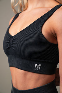 Sofia black seamless sports bra